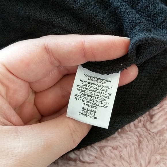 Caslon Faux Wrap Sweater Black SZ S - Picture 5 of 7